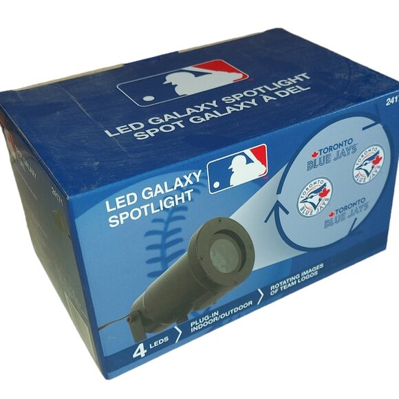 Toronto Blue Jays LED Galaxy Rotating Spotlight New Plug In Indoor Outdoor 4 Ava - Picture 1 of 4
